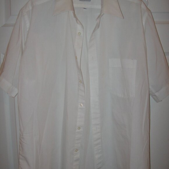 Ketch Short Sleeve Button Up Shirt White Men's Size Large 16 1/2 - Picture 1 of 3
